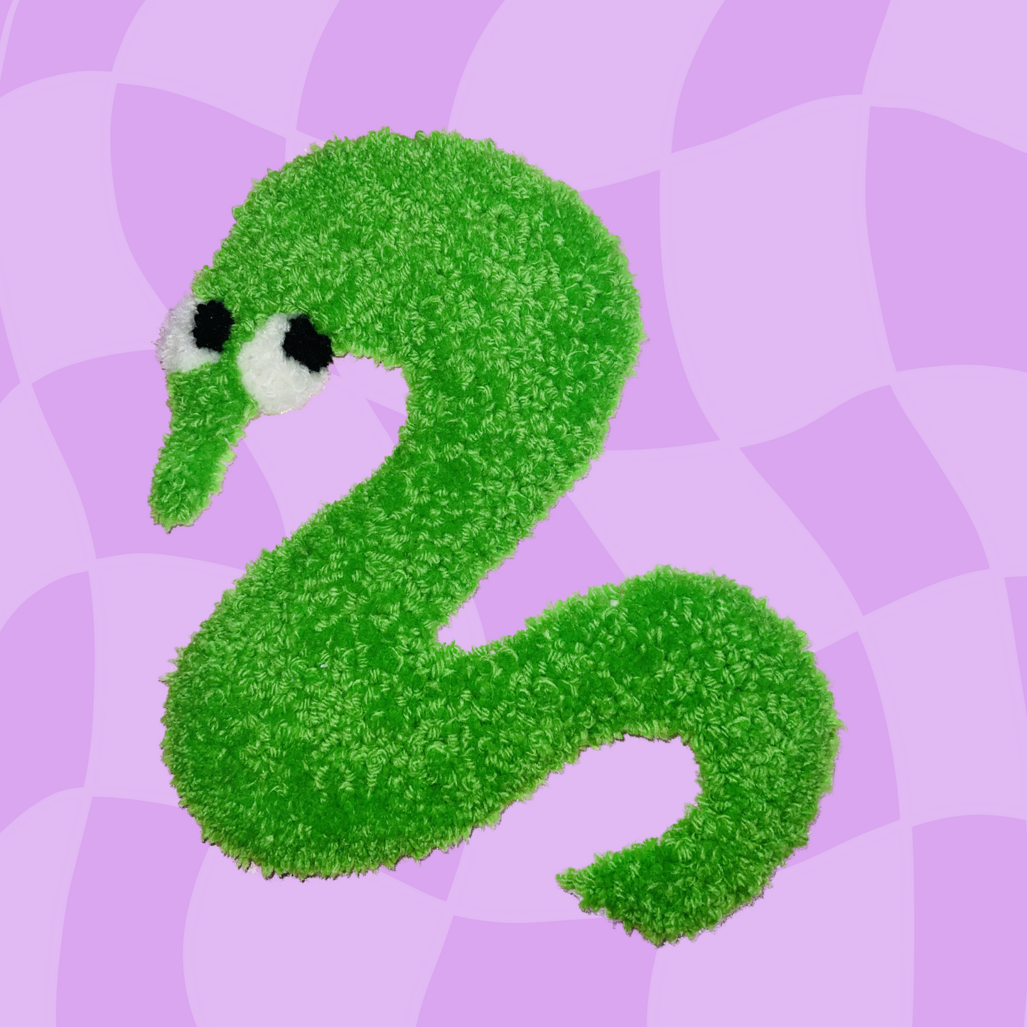 Green worm wall rug