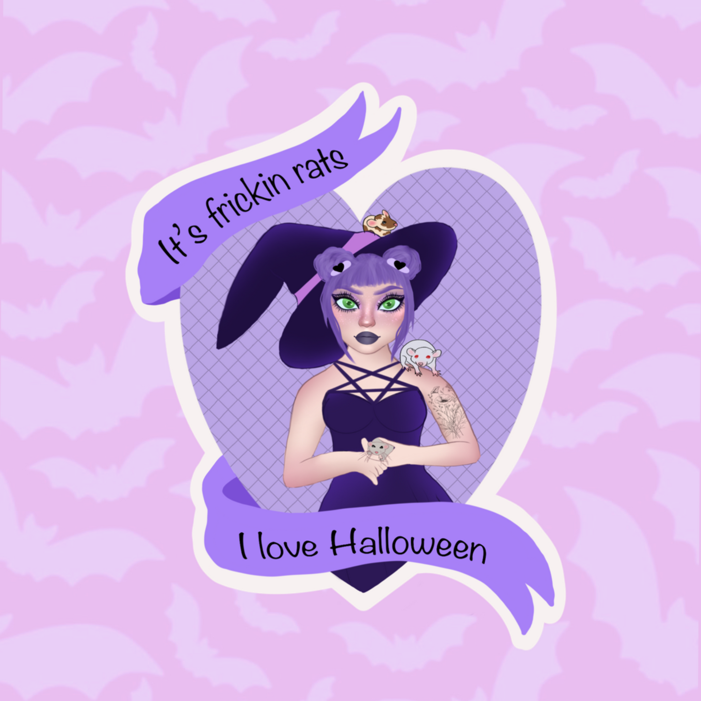 Unreleased design- its frickin bats, cats, rats stickers