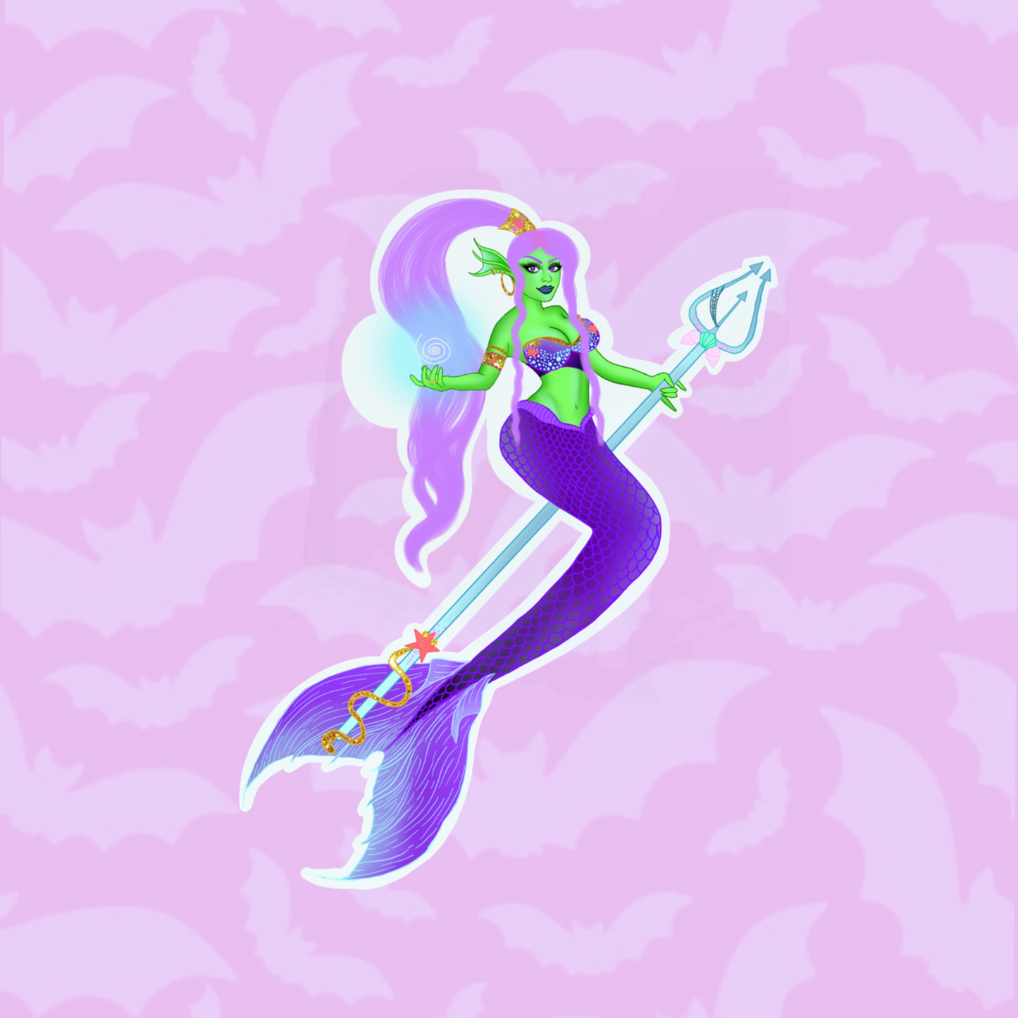 Retired design- warrior mermaid sticker