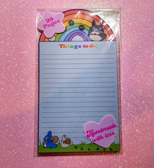 Rainbow friends to do list note pad