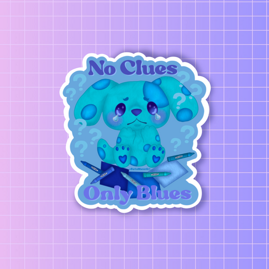 No clues only blues sticker