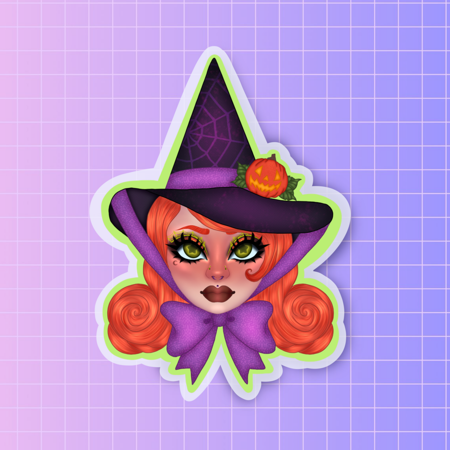 Spider witch sticker