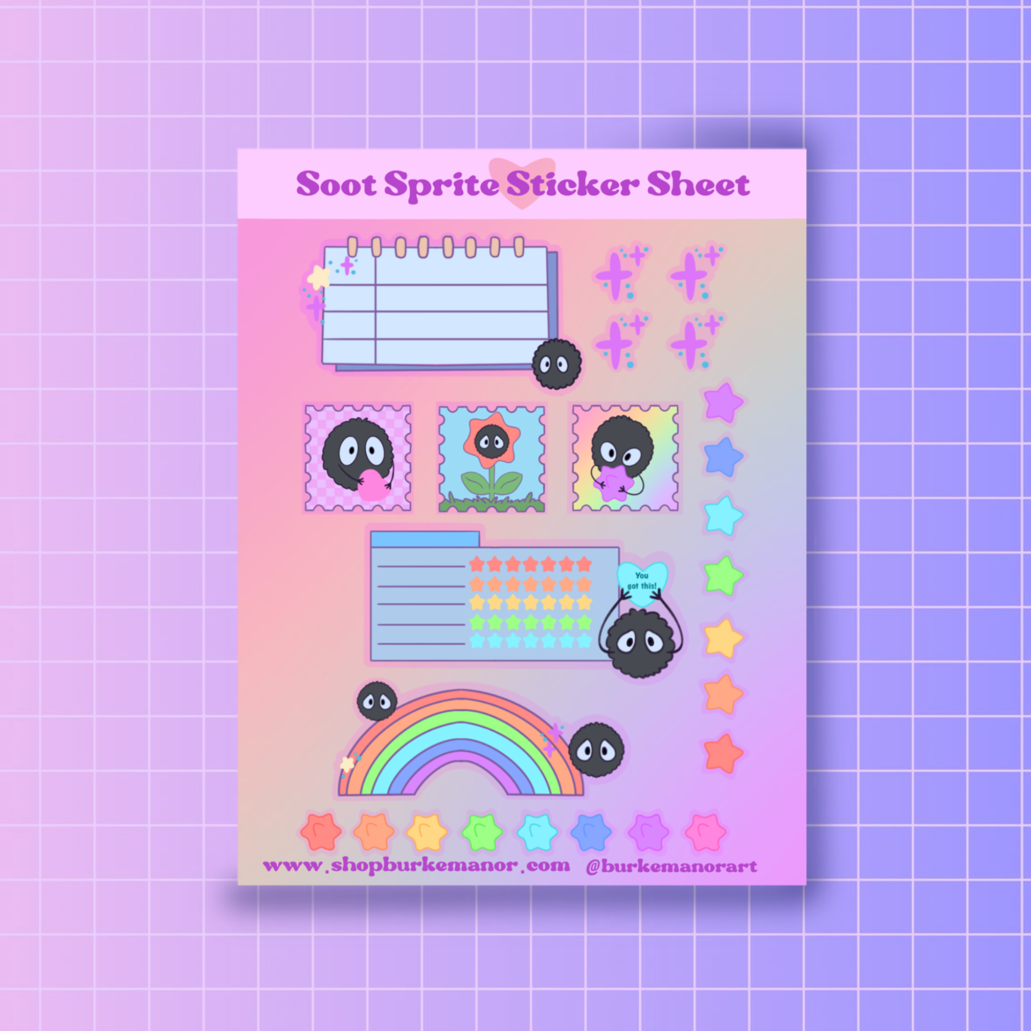 Sprites sticker sheet – Burke Manor Art
