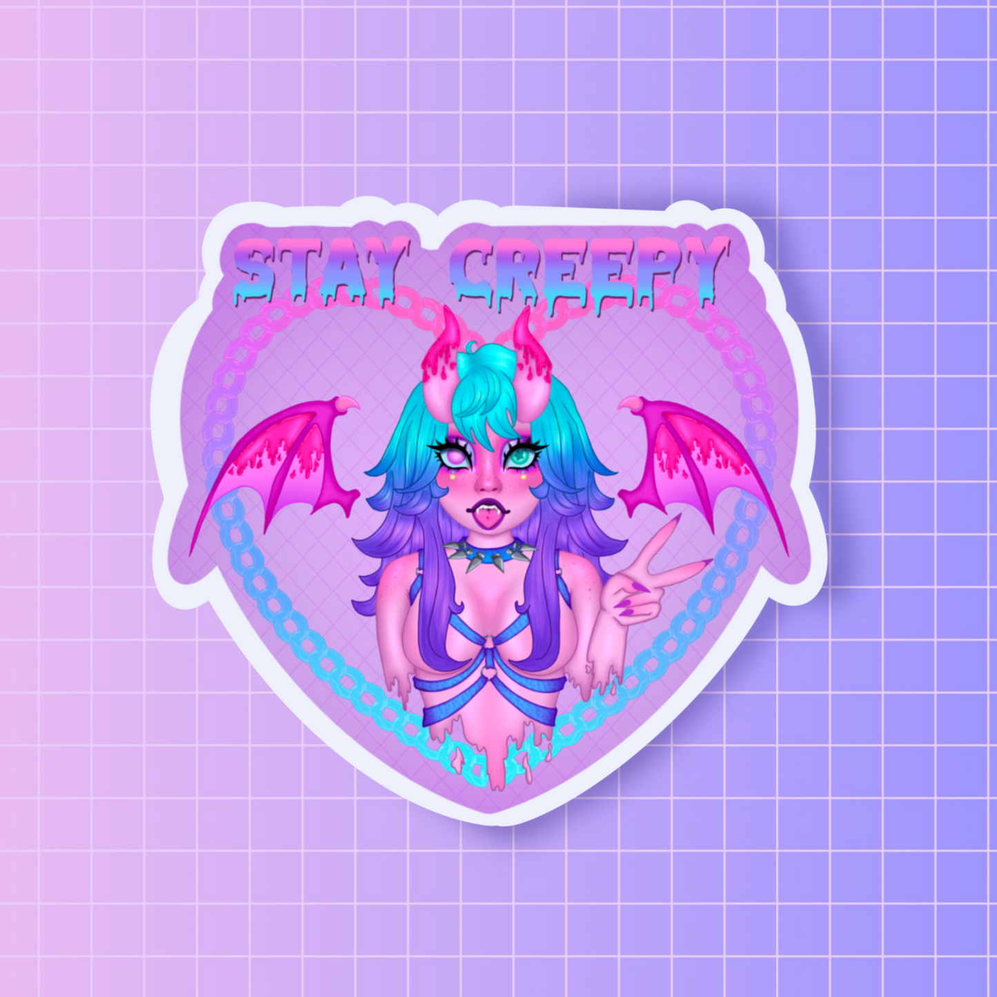 Stay creepy sticker