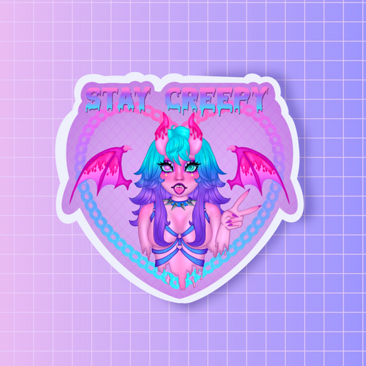 Stay creepy sticker