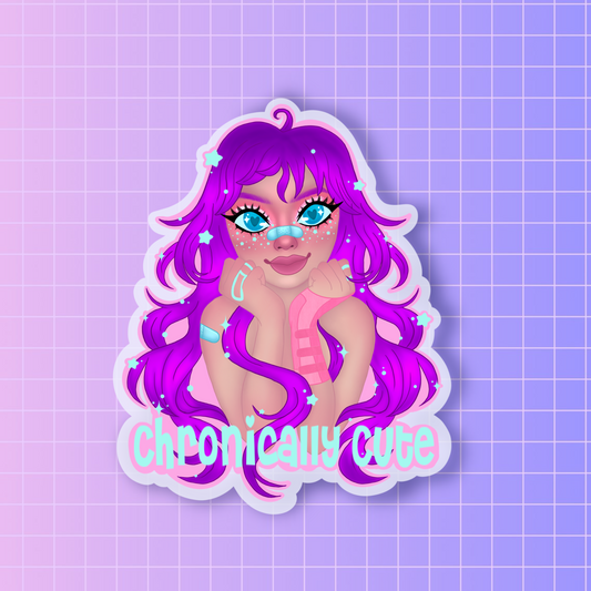 Chronically cute sticker