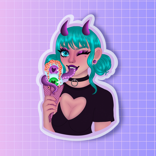 Eye scream sticker
