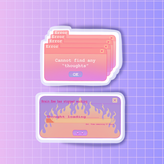 Brain error sticker set