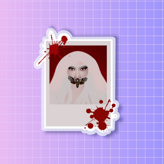 Death moth polaroid sticker