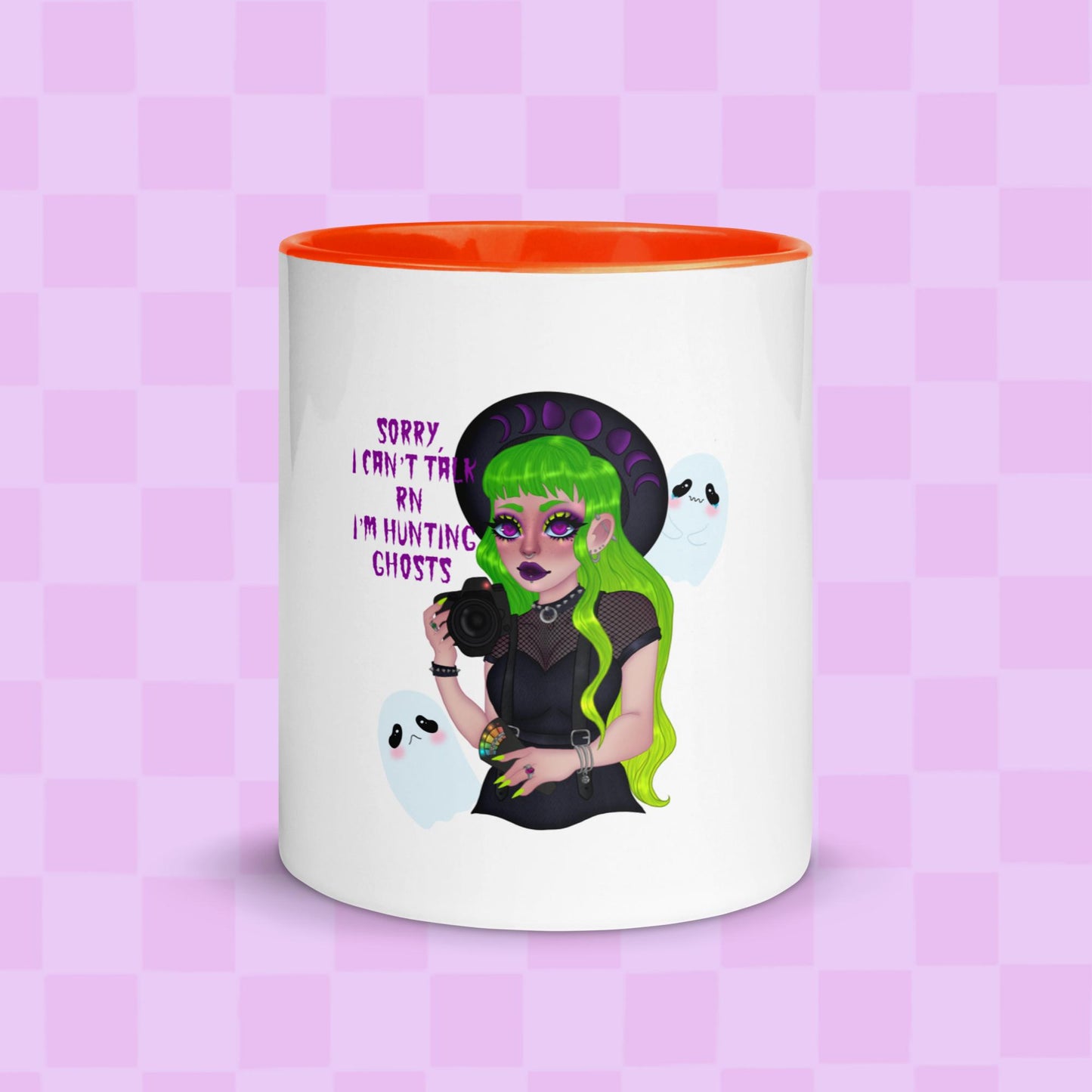 Ghost hunt mug with color inside