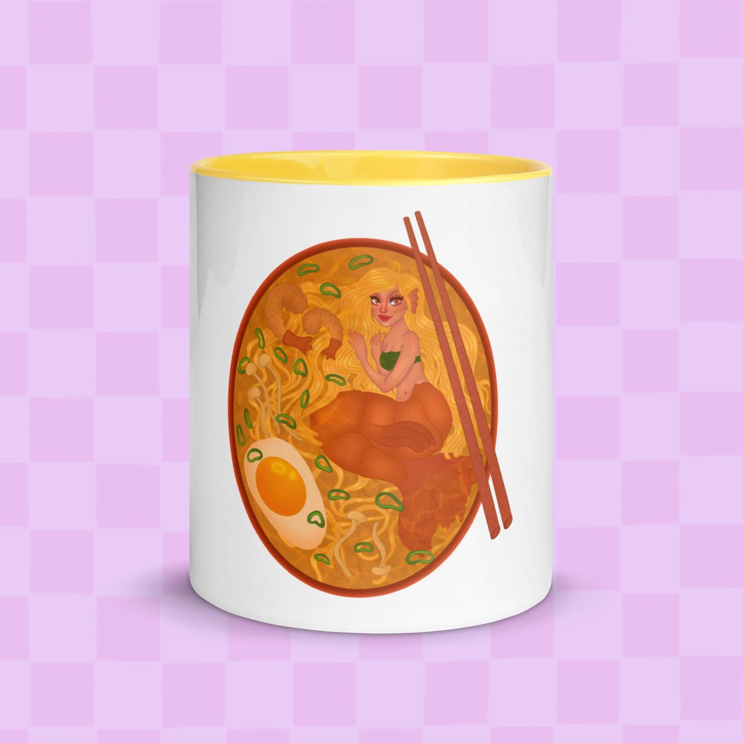 Shrimp ramen mug with Color Inside