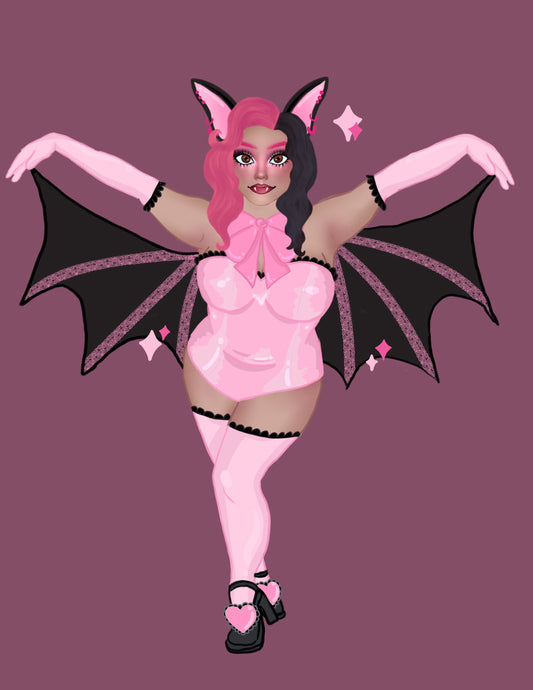 Happy bat print
