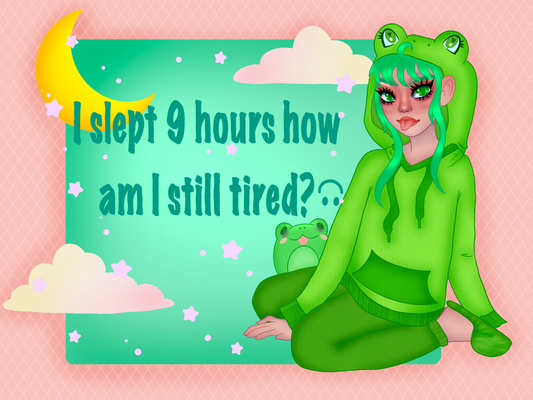 Sleepy frog friends print