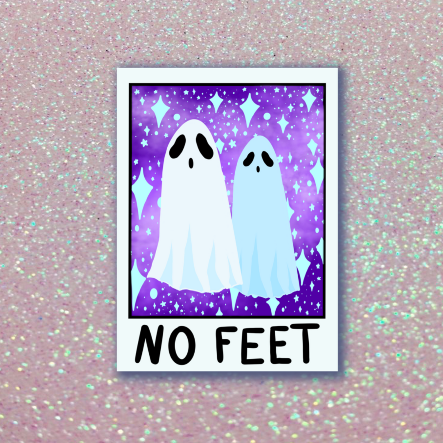 No feet Polaroid inspired sticker